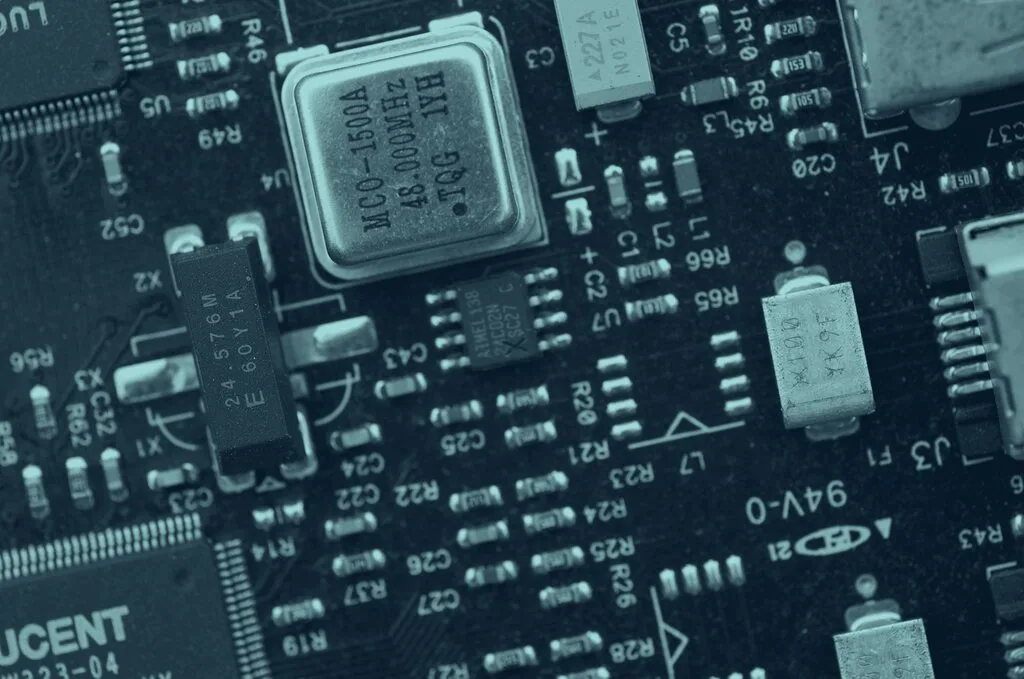 Close detail of a circuit board